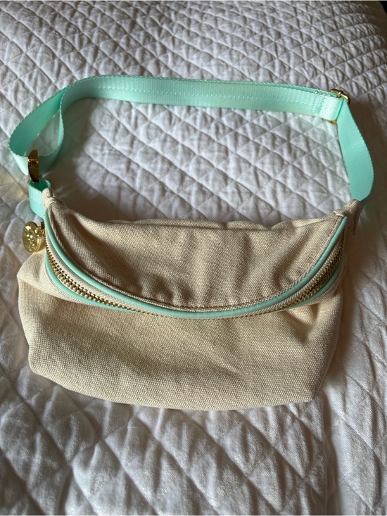 Stoney Clover Lane Handbags - Stoney Clover Lane Cream Canvas Classic Fanny with Mint Trim NWOT